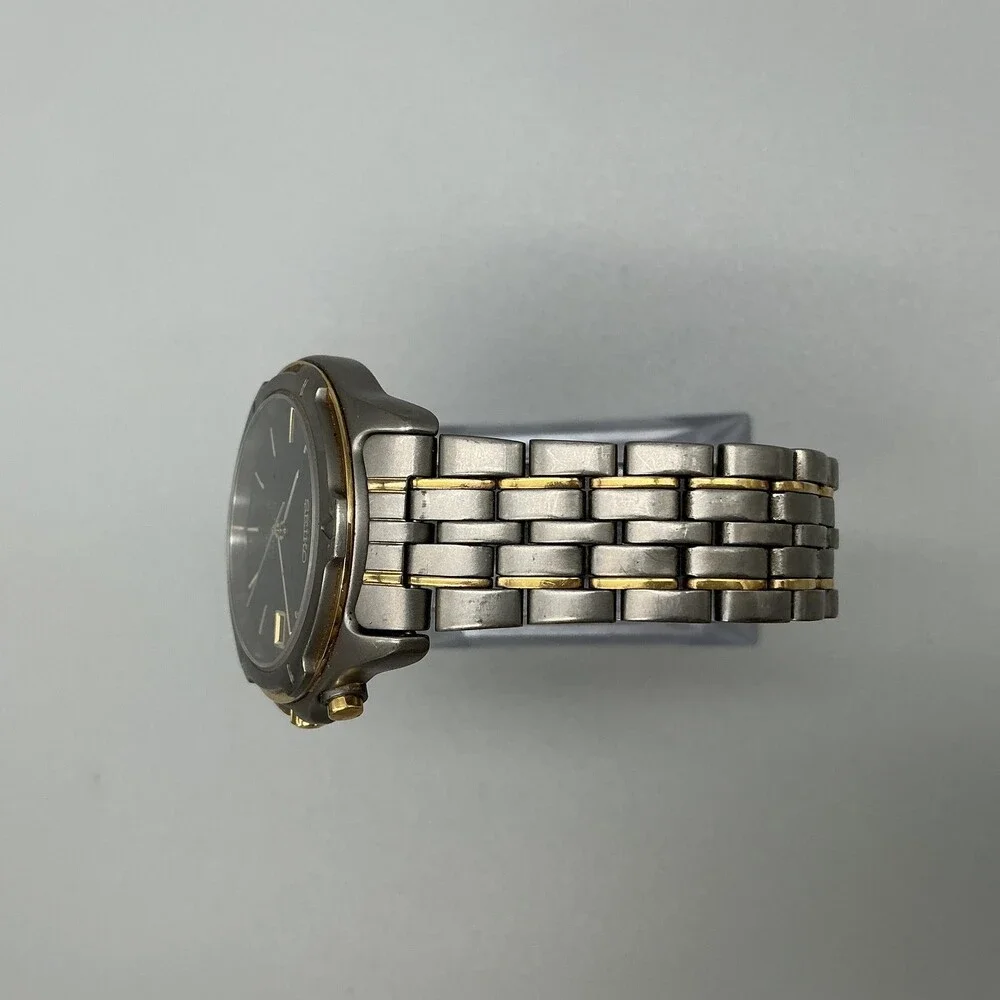 Vintage Seiko Kinetic Titanium Mens Watch 37mm Automatic Date 5M62-0C50